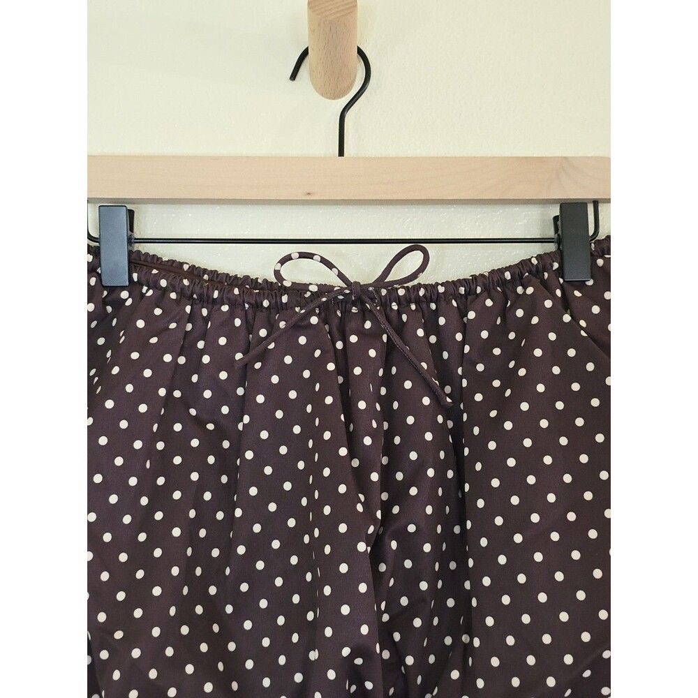 White Fox Runaway Heart Bubble Mini Skort Brown Polka Dot Size Medium - Picture 3 of 9